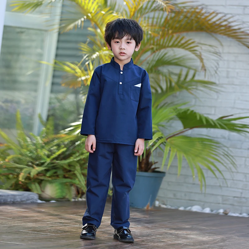 Fashionable Designer Boy Long Sleeve Outfits Sets Kids Sets Clothes Boys Muslim Clothing Baju Melayu