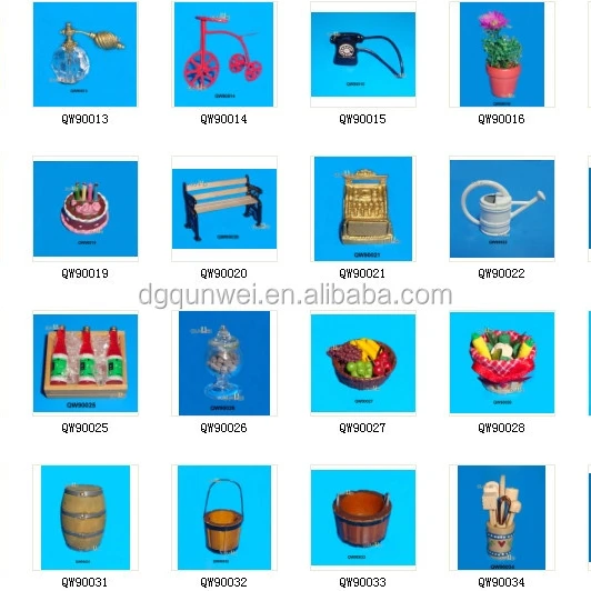 1/12 Scale Dollhouse Miniature Accessories DIY set