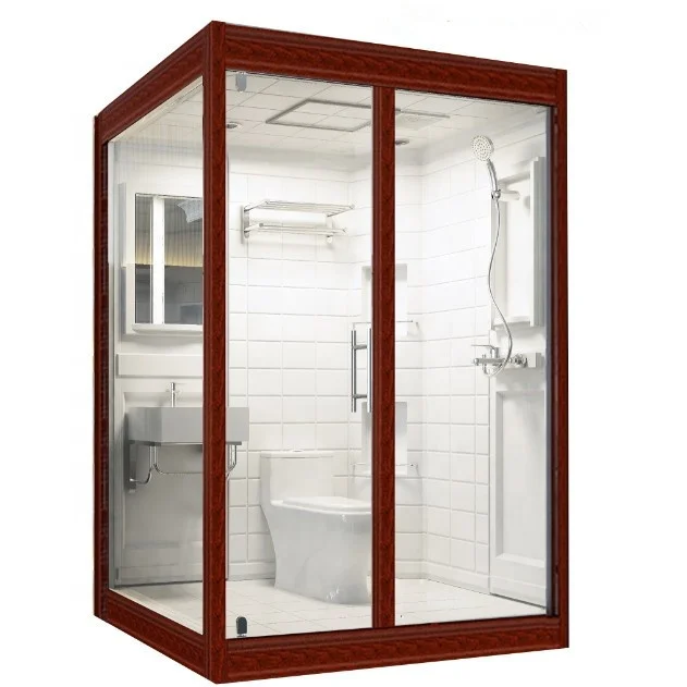 AST Tiles Image Portable Complete Cabin Set Pull Room Sliding Glass Door Handles Shower Cubicle Toilet