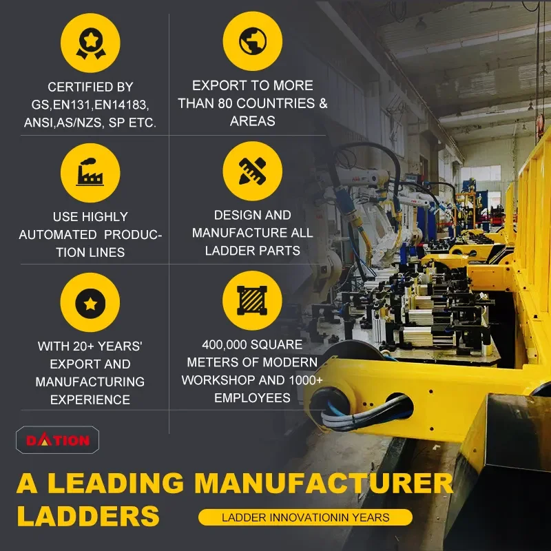 OEM Manufacture Industrial Workshop Work Step Platform Aluminum Profile Working Ladder