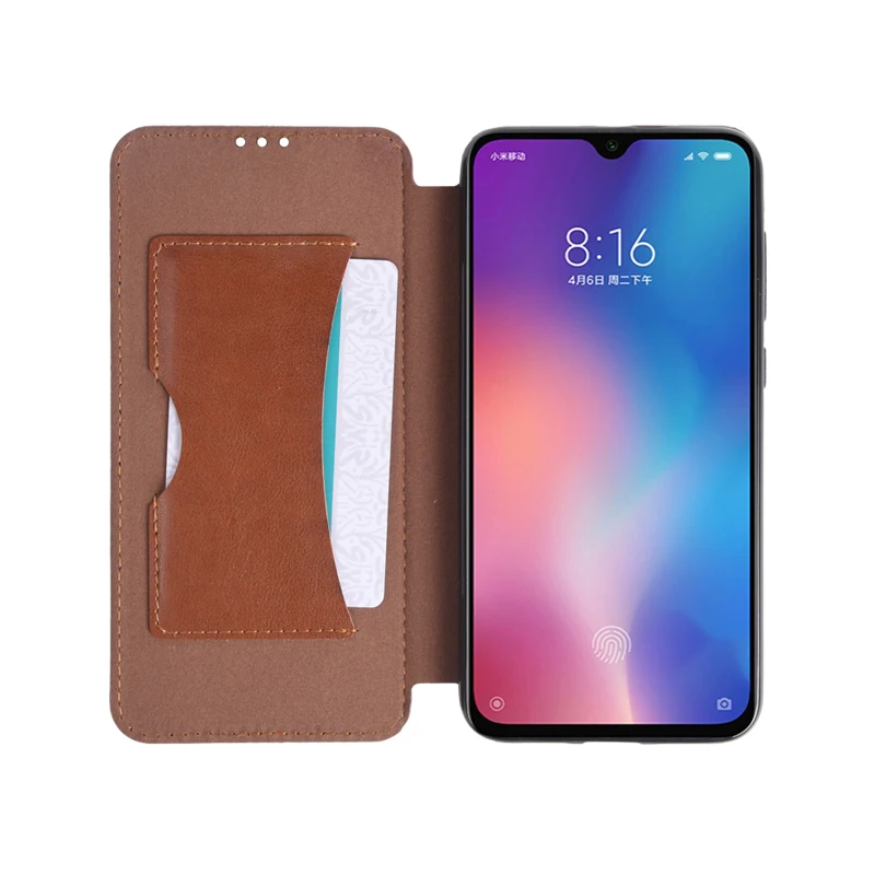 Аксессуары для мобильных телефонов, кожаный чехол-книжка с подставкой из ТПУ с бумажник чехол для телефона для Xiaomi Mi 9 SE