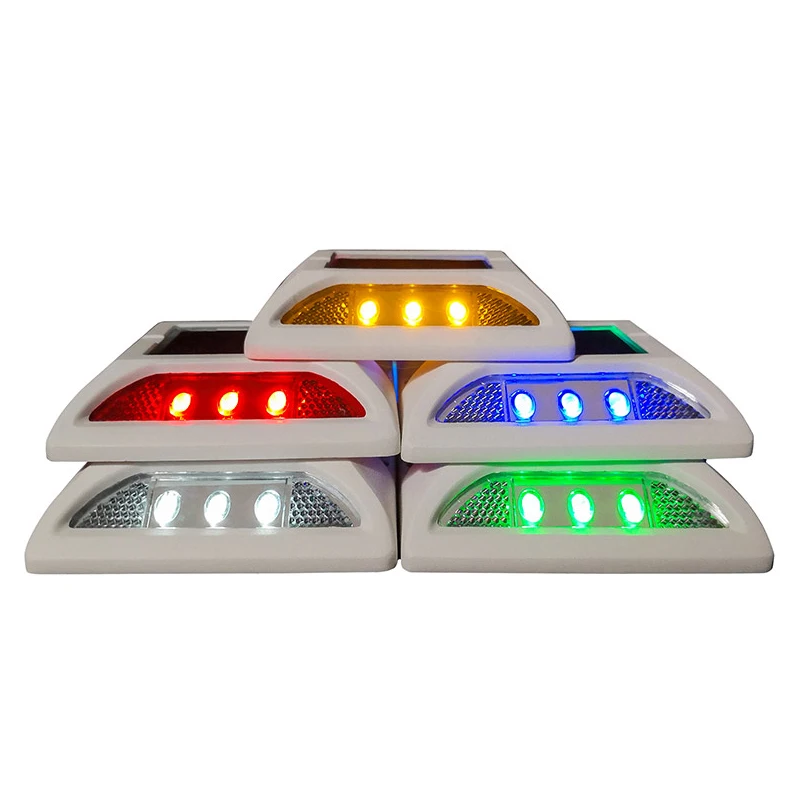  Solar Road Stud HOAN Aluminum LED Driveway Underground Street Garden Traffic Deck Marker Light Yellow Green Waterproof