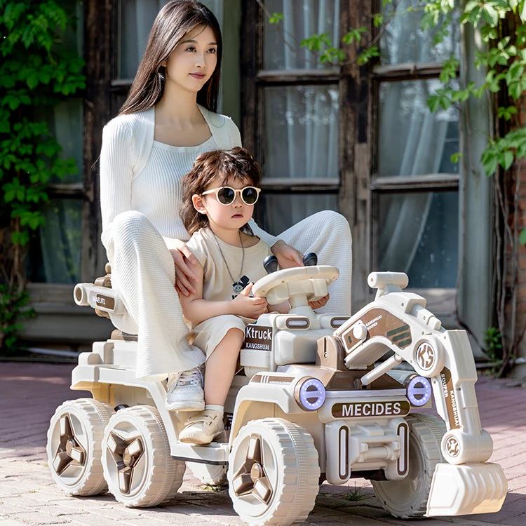 2024 Newest Full Electric Digging Arm Kids Electric Digger Backhoe Kids Electric Mini Excavator Car For Kids