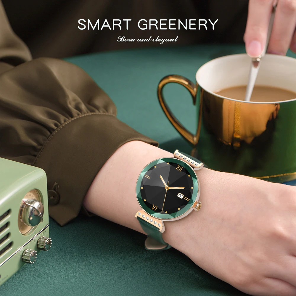 2023 Luxury Waterproof Ladies Smart Watch with 12 orignal Crystal Diamonds 520  smartwatch for women female