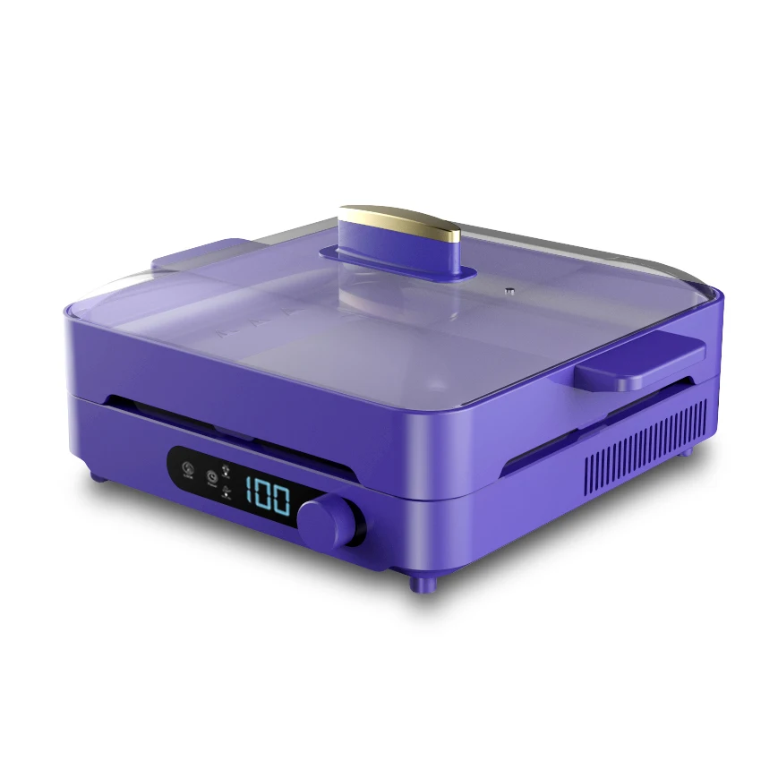 Electric Induction Cooker Cooktop Hob With Cast Aluminium Hotplate Pan and Lid