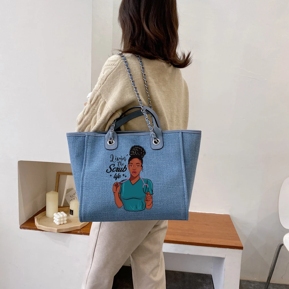 Luxury 2023 Zipper Medical Nurse Tote Bag Women Purse Handbags with Custom Logo