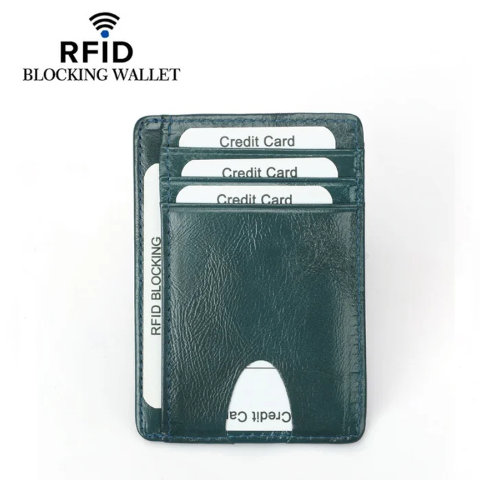 Тонкий RFID-кошелек из натуральной кожи с логотипом на заказ визитные карточки рекламный подарок держатель для кредитных карт из углеродного волокна