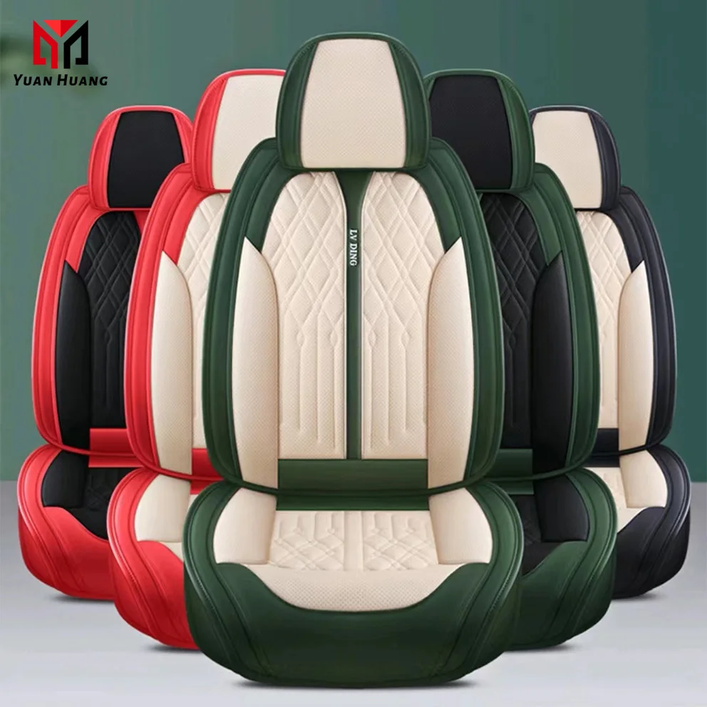 Breathable Automotive Seat Covers Seat Protection Universal Car Seat Cover Set PU Leather