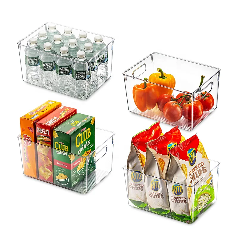 BPA-Free stackable food storage bins for pantry fridge cabinet kitchen organization and storage fruit yogurt freezer