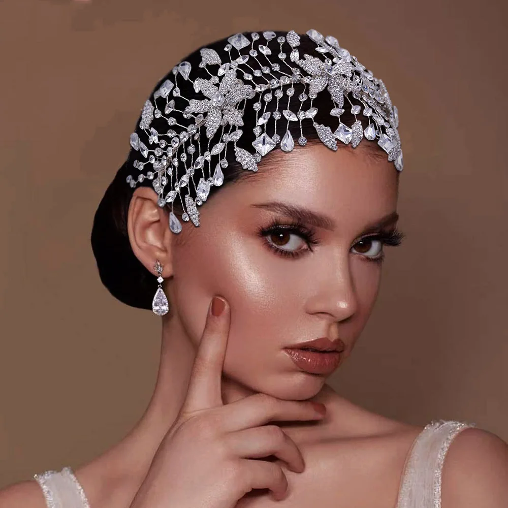 New Arrival Bridal Accessories Rhinestones Shinny Heavy Crystals Headpiece For Bride 2022