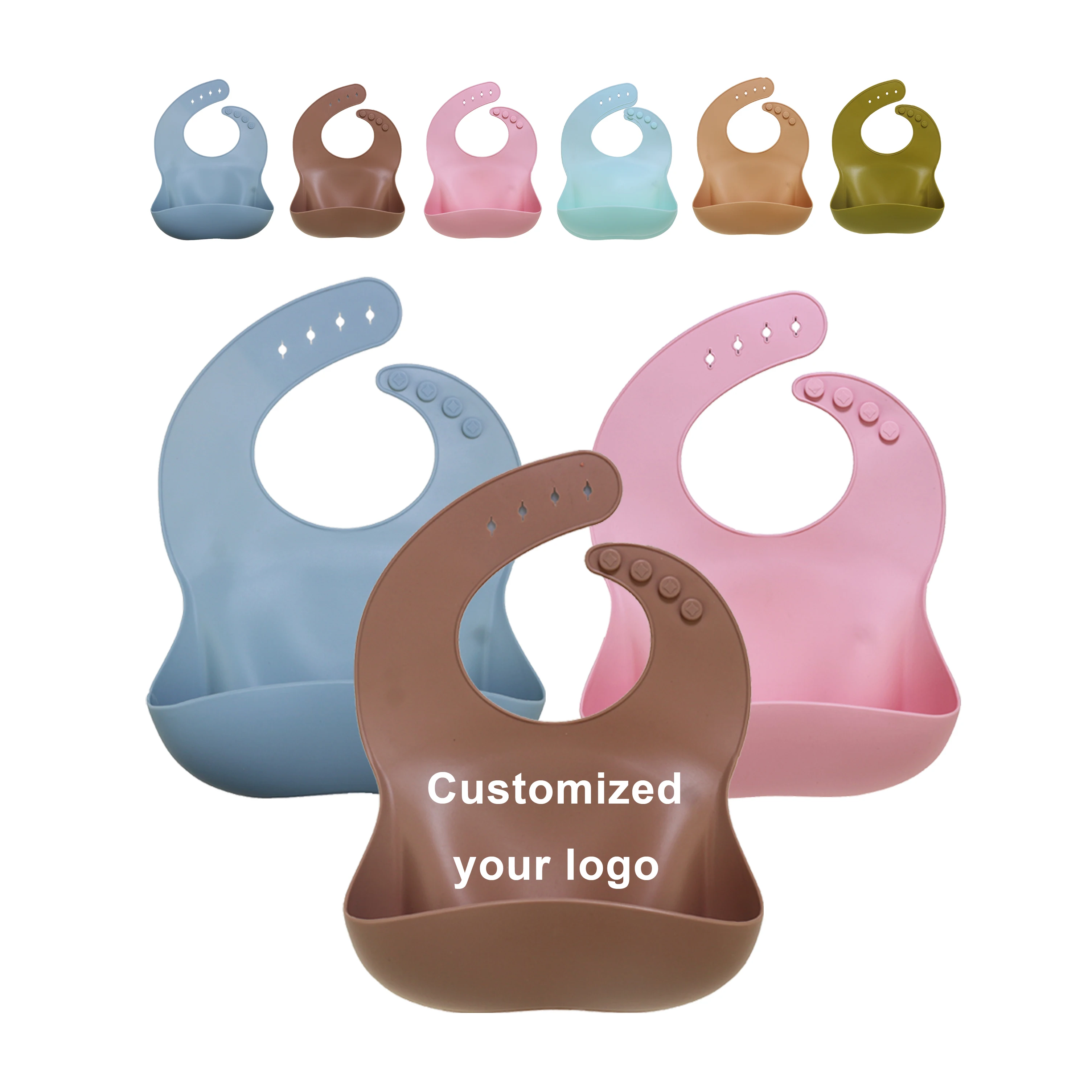 BPA Free Food Grade Waterproof Silicone  pacifier  baby Bibs Baby Feeding Bib Custom Baby Bib Manufacture