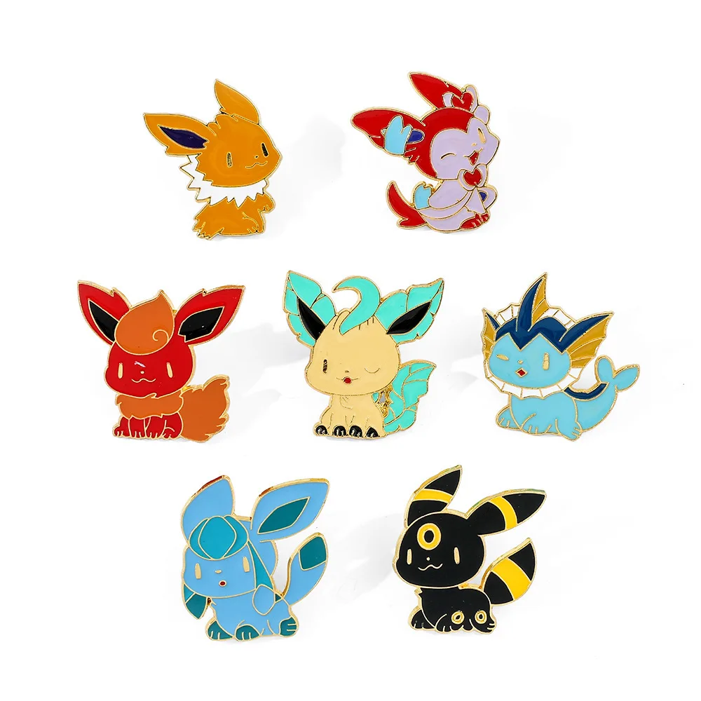 18 designs Anime Poke Brooch Fashion Cute Cartoon Metal Badge Enamel Lapel Pins