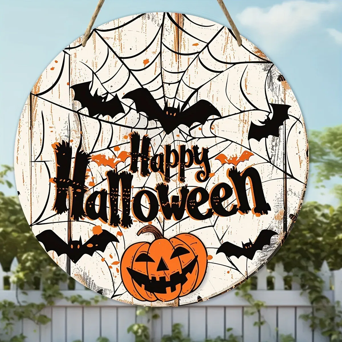 New Creative Pumpkin Wood Pendant Halloween Wooden Crafts Hanging Ornaments for Home Door Halloween Party Decoration