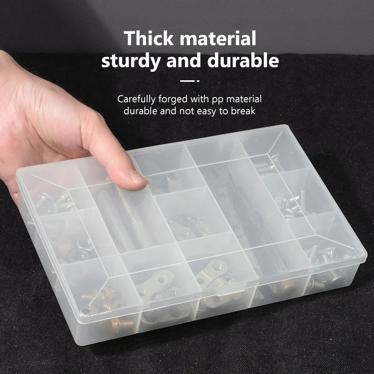 OEM ODM Factory plastic tool hardware storage boxes organizer 15 grids removable divider box