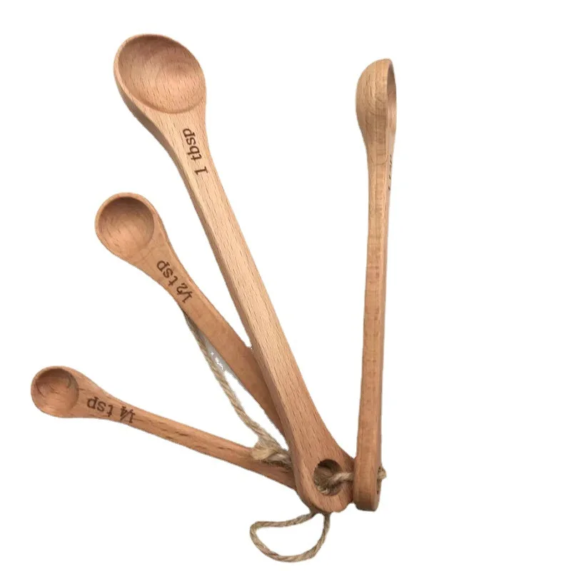 Набор деревянных мерных ложек, ложки для меда и кофе, для взбивания сахара и специй