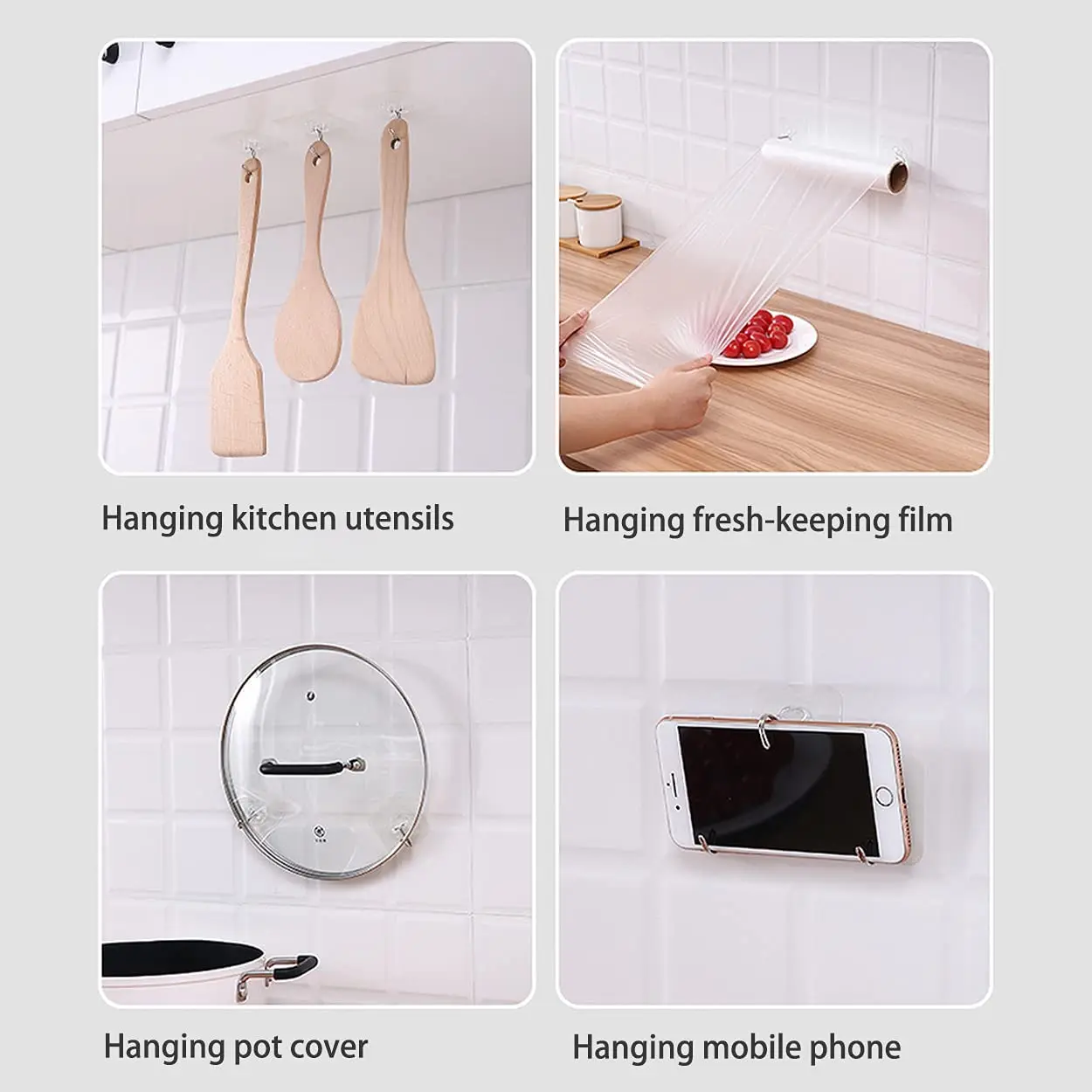multifunctional adhesive mini wall hooks strong non-marking transparent punch-free coat toilet strong wall adhesive hanging hook