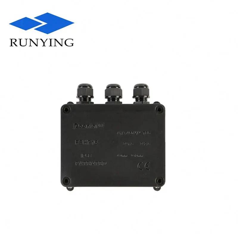 3 hole IP68 electrical cable junction box for 5-9mm wire 3 pole waterproof electronic board sealed connection box