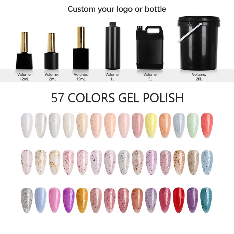 Hot Selling private label professional hybrid nail color uv led Foil Flakes base gel polish