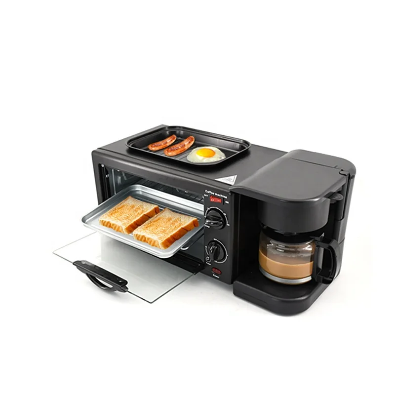 multifunctional breakfast machine horno 3 in 1 automatic electric bread toaster oven multi function 3 in 1 breakfast maker