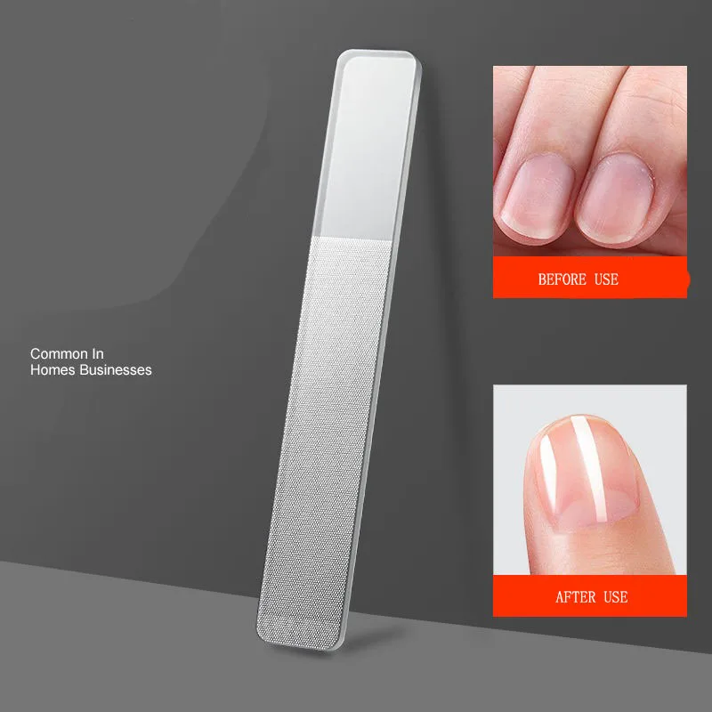 High Quality Nano Glass Nail File Strip Shiner Clear Crystal Mini Shine Nail Buffer Polisher With Case Natural Manicure Tool