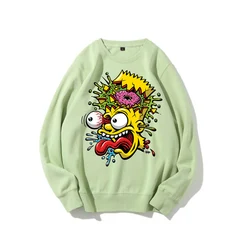 OEM Custom Your Logo Solid Colors 300 GSM Cotton Loose Oversized Threaded Round Neck Unisex Sweat Shirt Mens Crewneck Sweatshirt