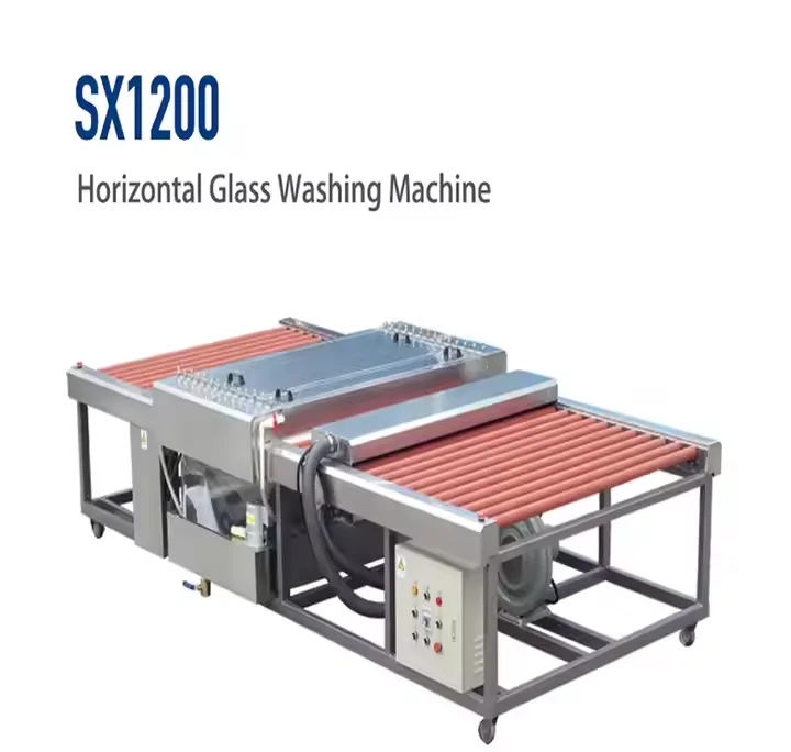 Horizontal glass washing machines are sold on the market