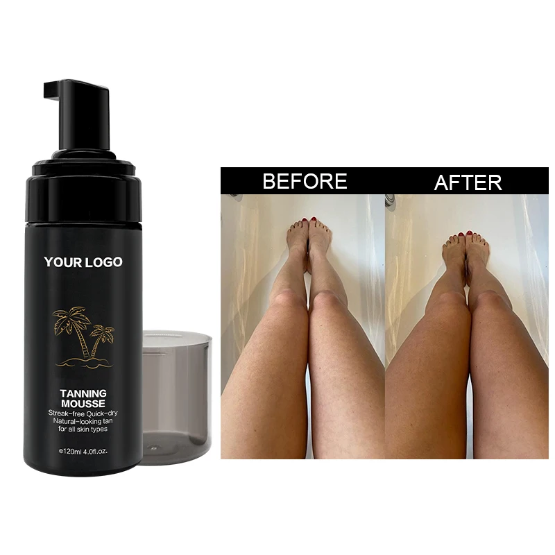 Private Logo Natural-looking Tan Foam Herbal Organic Sunscreen Tanning Mousse