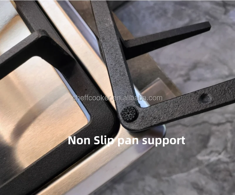 Manufacturer Kitchen Cooker Build-in Cooktops Cooper Burner Gas Stove Black Enamel Stainless Panel 4 Head Gas Hob 60 cm