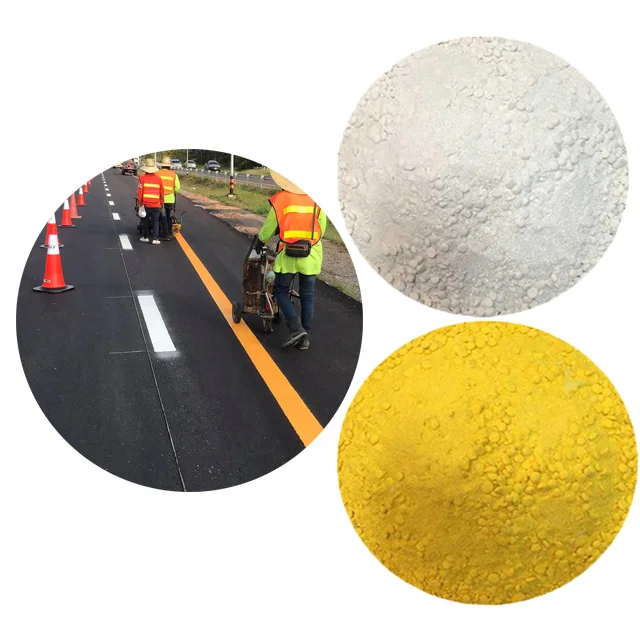OEM Manufacturer Thermoplastic White and Yellow Road Marking Paint Powder with Glass Beads for Construction