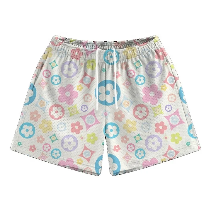 All Over Print Sublimated Men Mesh Shorts Custom Plus Size High Quality Basketball Mesh Shorts With Side Pockets