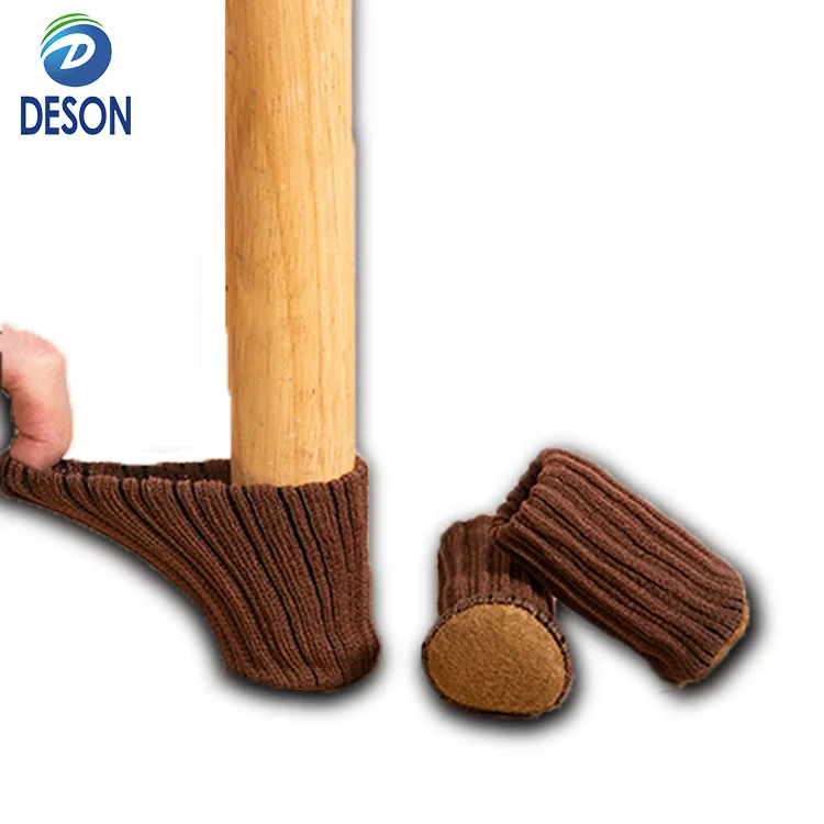 Deson Furniture Leg Covers Rubber Foot Protector Pads with Felt Bottom for Hardwood Floors Reduce Noise and Floor Scratches