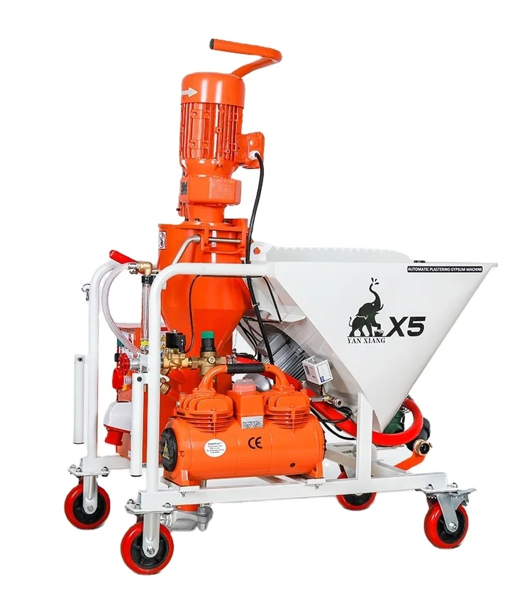 X5 Interior Wall Spray Cement Gypsum Plaster Plastering Pump Sprayer Machine