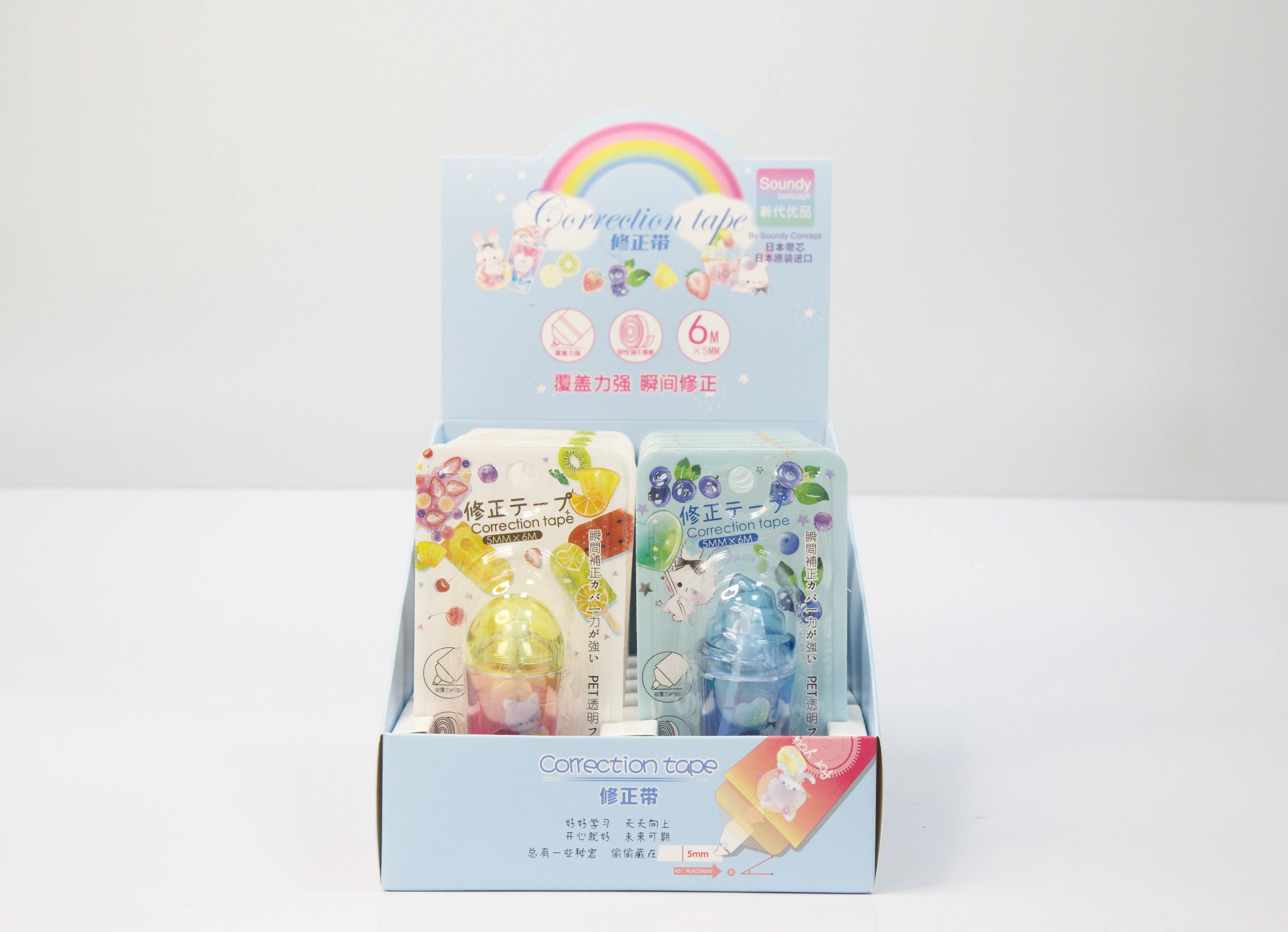 Новые товары милые канцелярские мультяшная кавайная форма для напитков студенческие белая Корректирующая лента детей