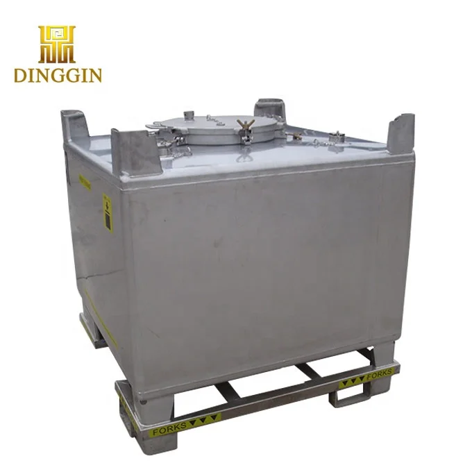 
Chinese SS304/3316L square stainless steel IBC tote tank IBC container 1000l for chemicals liquid food with UN approval 