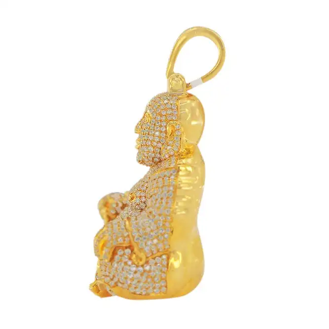 Johnny Dang Same Design Custom Large Size Silver/ 10K Solid Yellow Gold Mens Diamond  Buddha Moissanite Iced Out Pendant