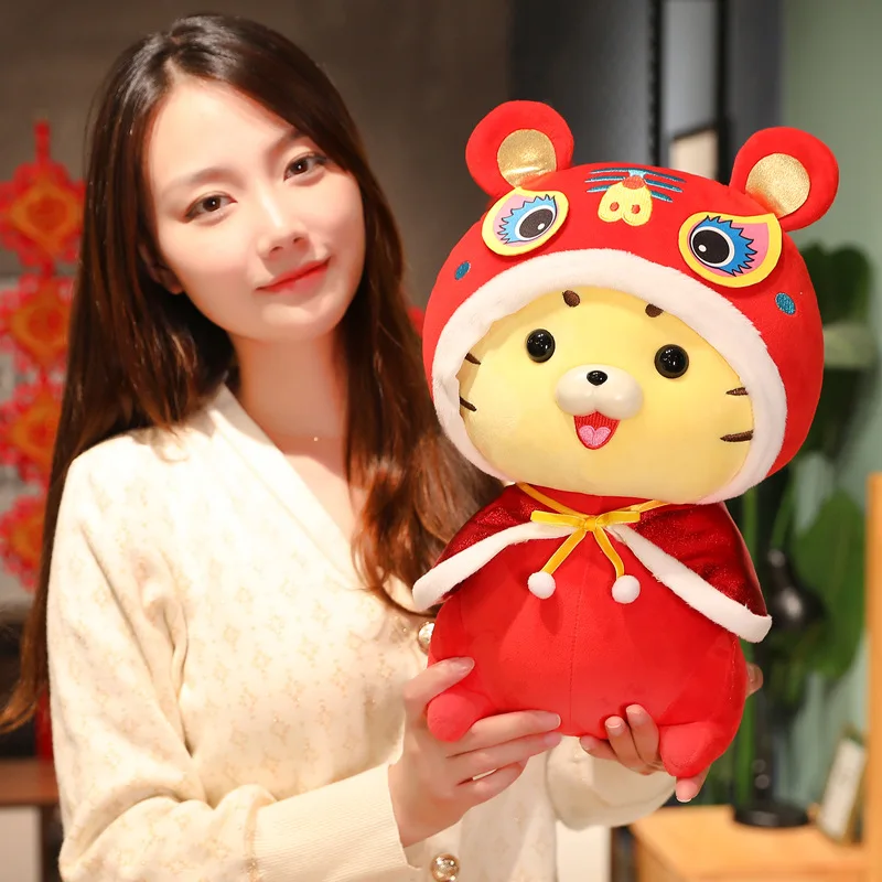 Year of the Tiger mascot toy auspicious tiger plush toy