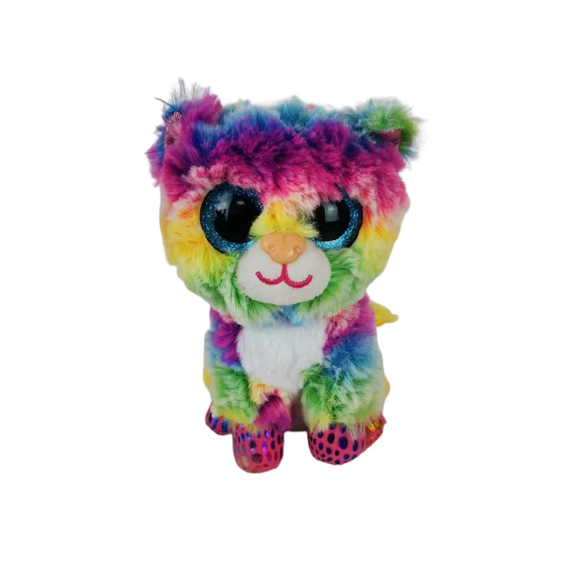 Colourful stuffed plush cat toys soft baby toy cats with big eyes for home decoration