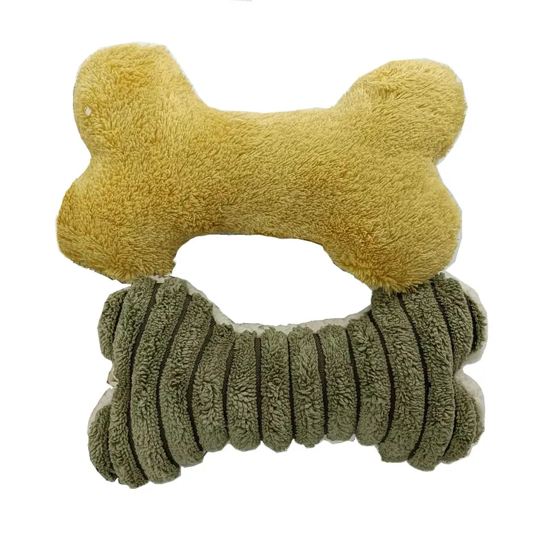 Manufacturer wholesale bone shape plush fabric chew interactive pet dog toy