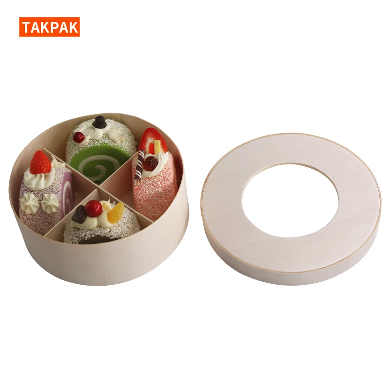 Visual Wooden Round Cover Wooden Round Box with Round Window