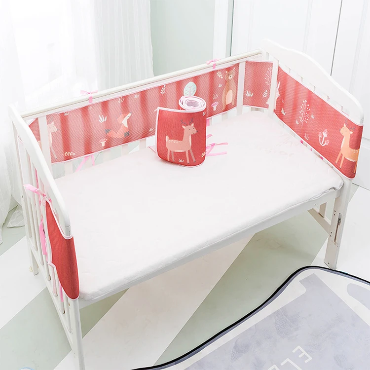 hot sale  mesh fabric universal use baby soft breathable crib bumper sets for comfortable