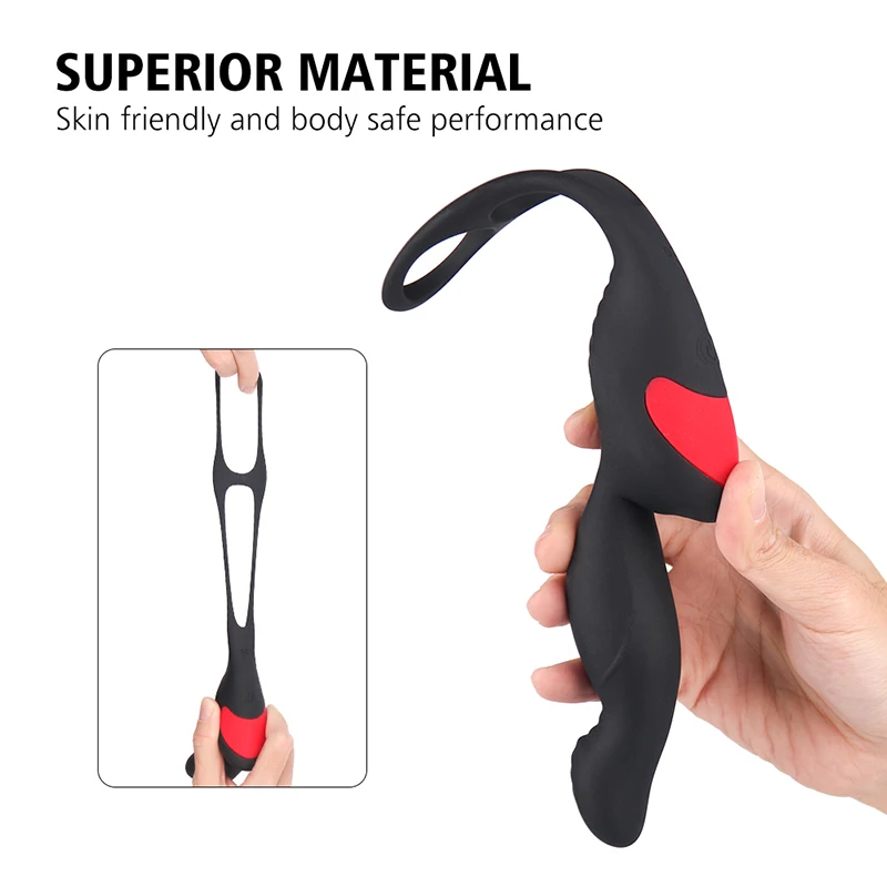 
High-grade Prostate Massage with Cock-ring Men Sex Toys Anal Vibrator Wireless Remote Butt Plug for Adult Masturbation 
