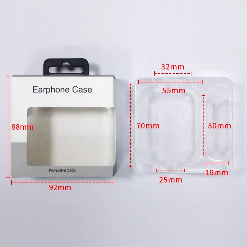 Custom Retail Hanging Charger Data Cable Headset Paper Packaging Box Window Tuck Carton Phone Accessories Packaging Paper Boxes