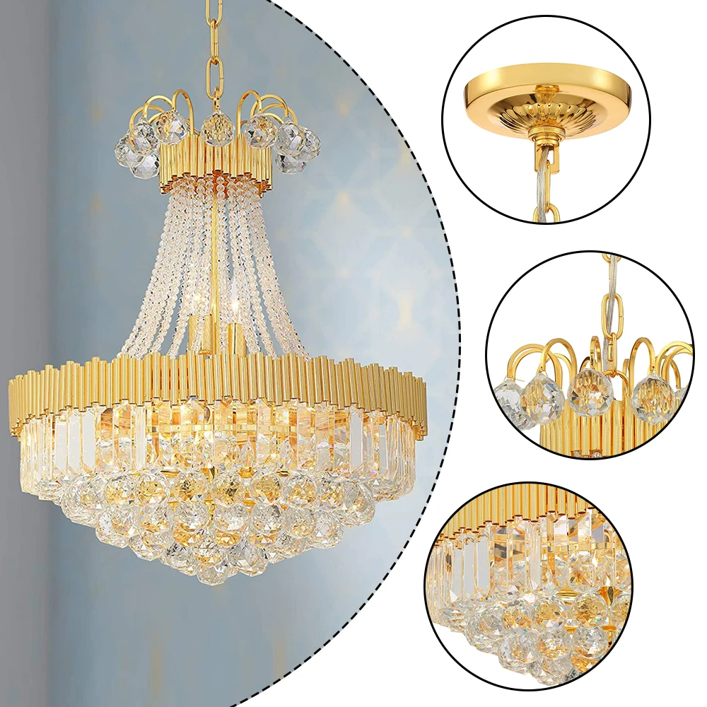 Modern Nordic Custom Hotel Stairs Wedding Decor Gold Lustre-Salon Crystal Large Pendant Lights High Ceiling Luxury Chandeliers