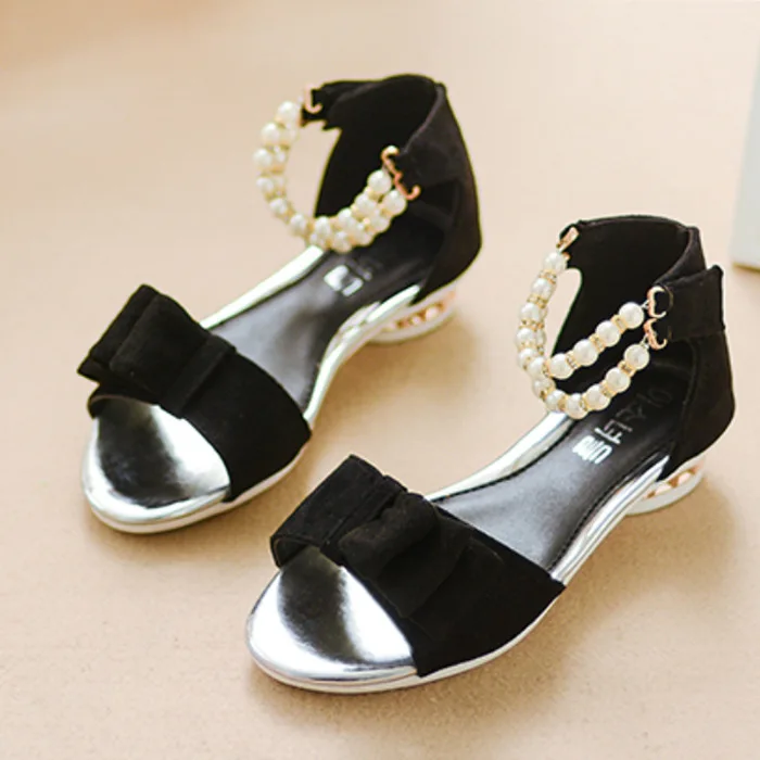 2020 летние милые сандалии для девочек большие детские замшевые сандалии с белым жемчугом обувь принцессы