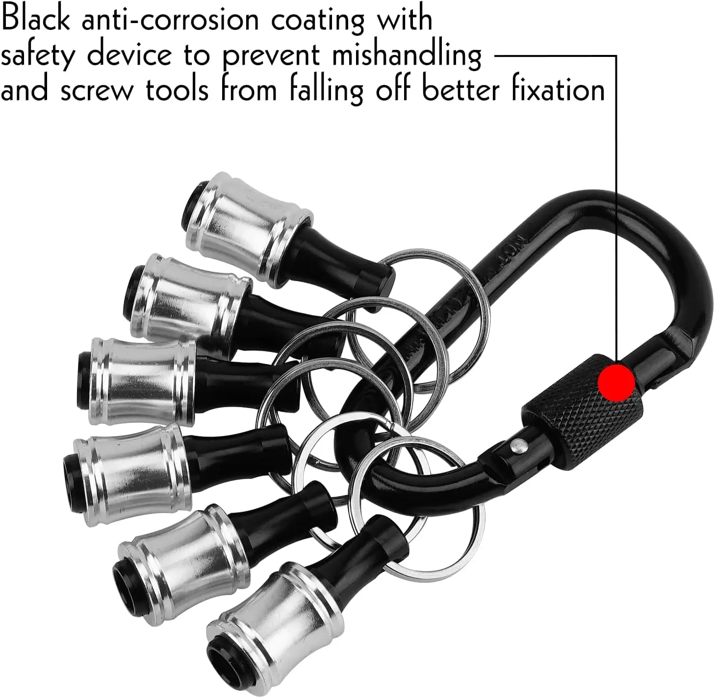 1/4 Inch Bit Holder Keychain Hex Screwdriver Bits Extension Bar Quick Change for Most Electric Drill Bit Hand-held Screwdrivers