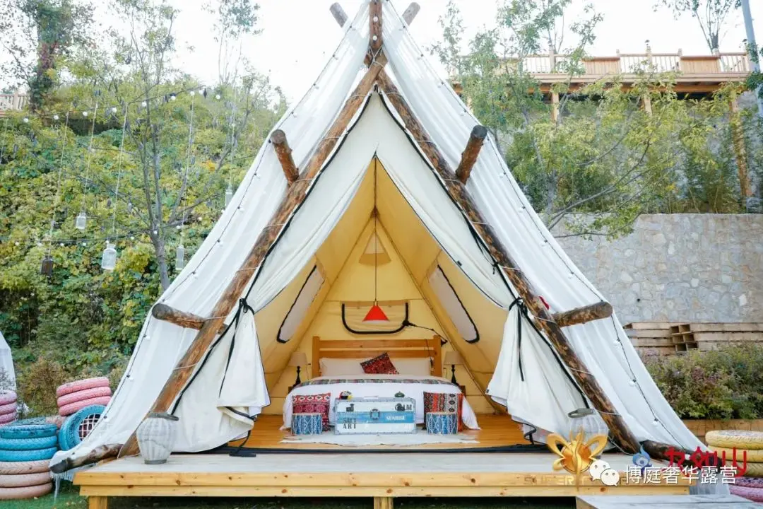 Canvas Luxury Glamping Tents for Resorts 1 Piece Customized Cotton Canvas Customization Outdoor Equipment 540 Gsm Rip -stop PVC