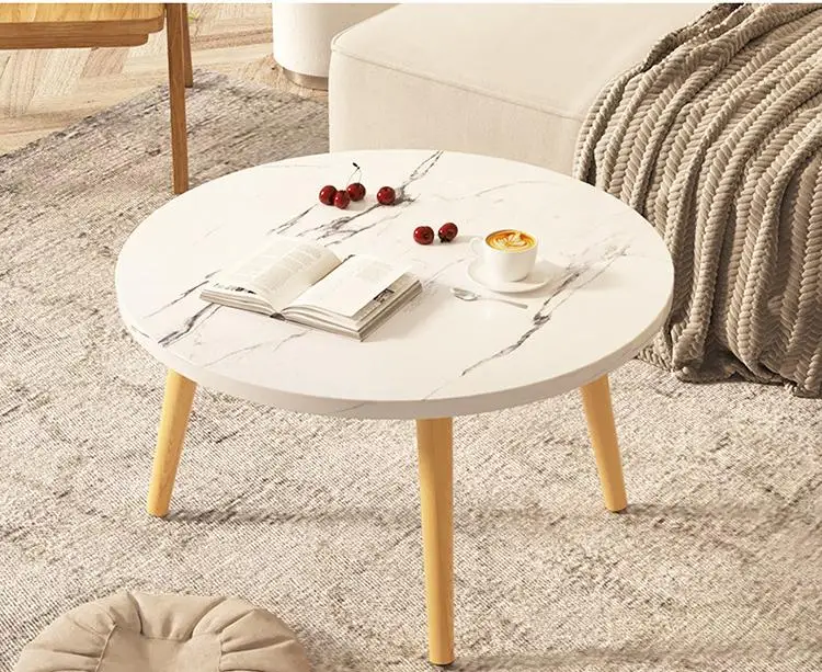 New Round Side Table for living room White Nordic Simple White Small table Metal Side End Table
