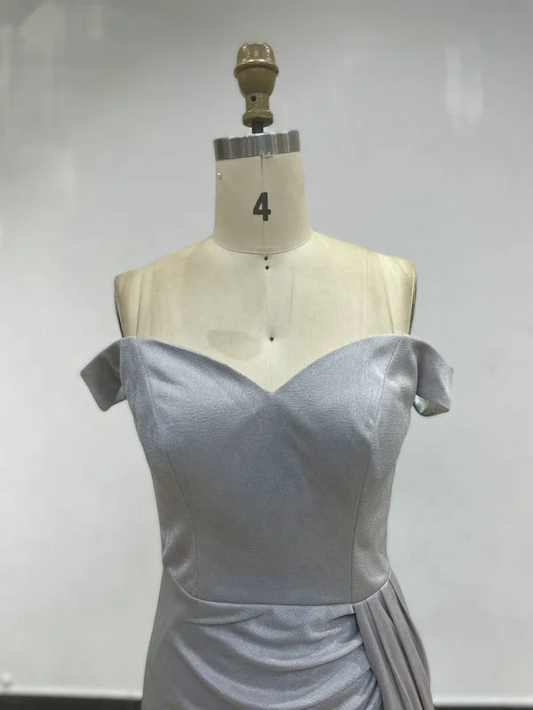 2023 Modest On Off Shoulder Split Corset Prom Dress Strapless A Line Floor Length Satin Gown Long Dresses Wholesale Plus Size