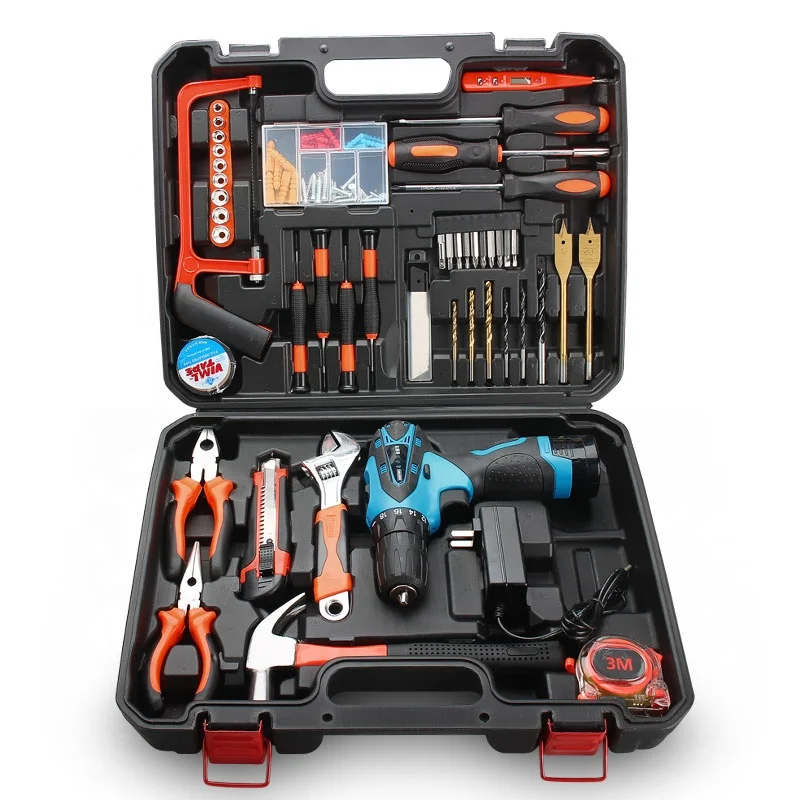 
CRV power tool hand kit box mechanic sets combo suits with car cordless electric impact drill 
