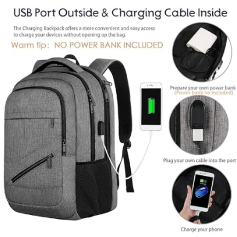 High Quality Large Canvas Backpack with USB Anti Theft Features New Simple Fashion Casual Business Travel for Teens Wholesale
